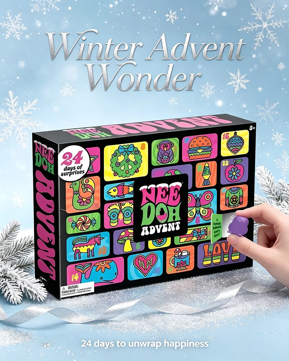 Calendrier de l'Avent NeeDoh 🎄 — 24 Surprises Squishy