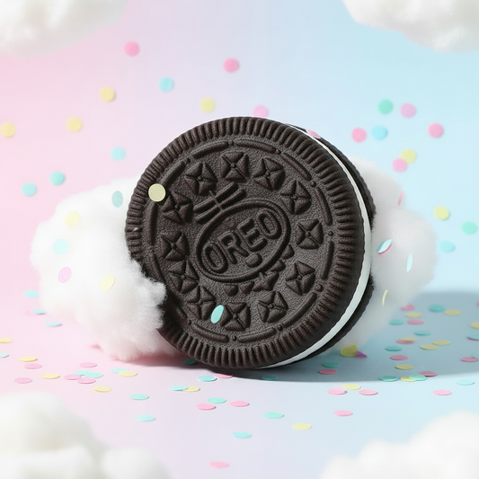 Squishy Oreo rose bleu nuages confettis